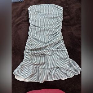 Edikted Striped Strapless Dress